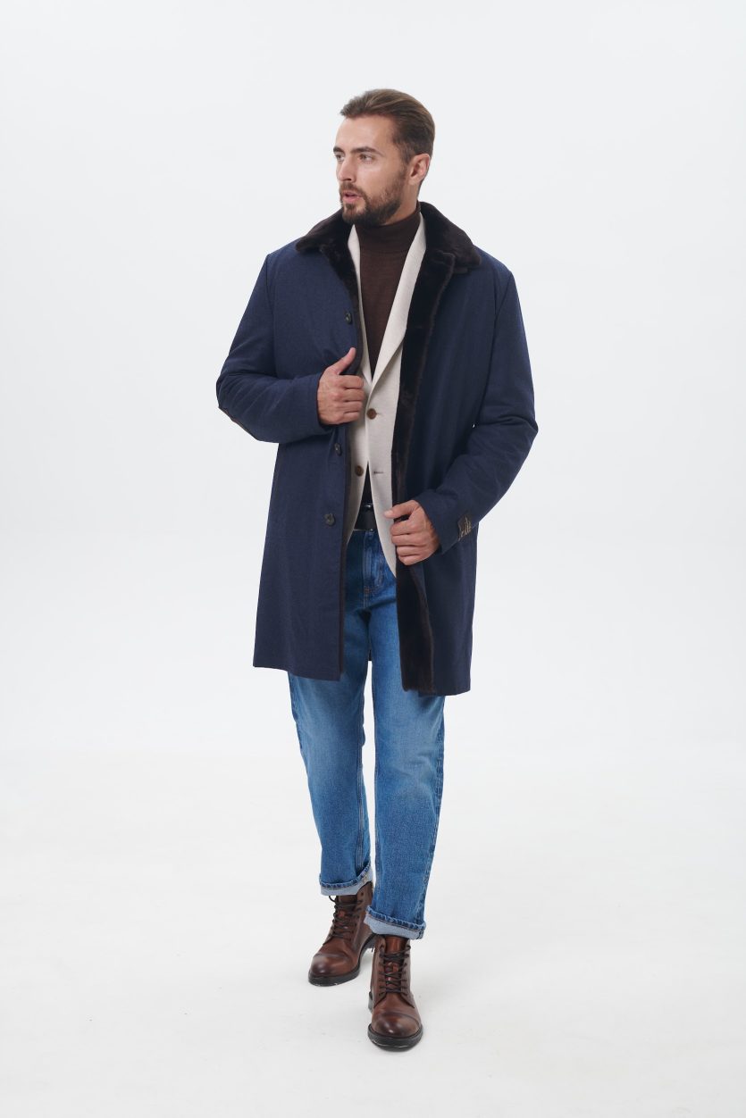 Мужское пальто с натуральным мехом EMILIANO ZAPATA