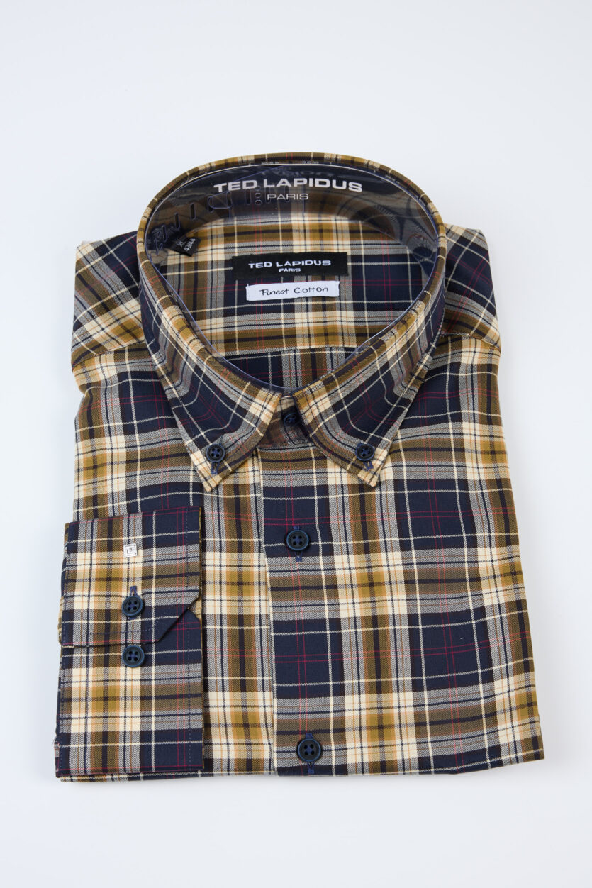 Cămașă bărbătească Ted Lapidus Paris în carouri Finest Cotton
